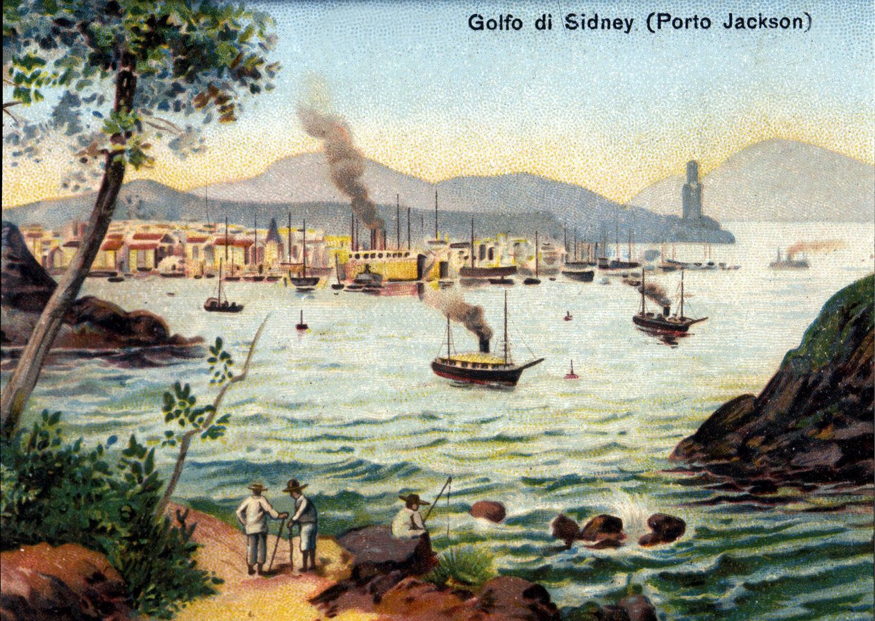 Port Jackson (Sydney Harbour) kilátása Ausztráliában a 19. században. alkotó: Unknown artist