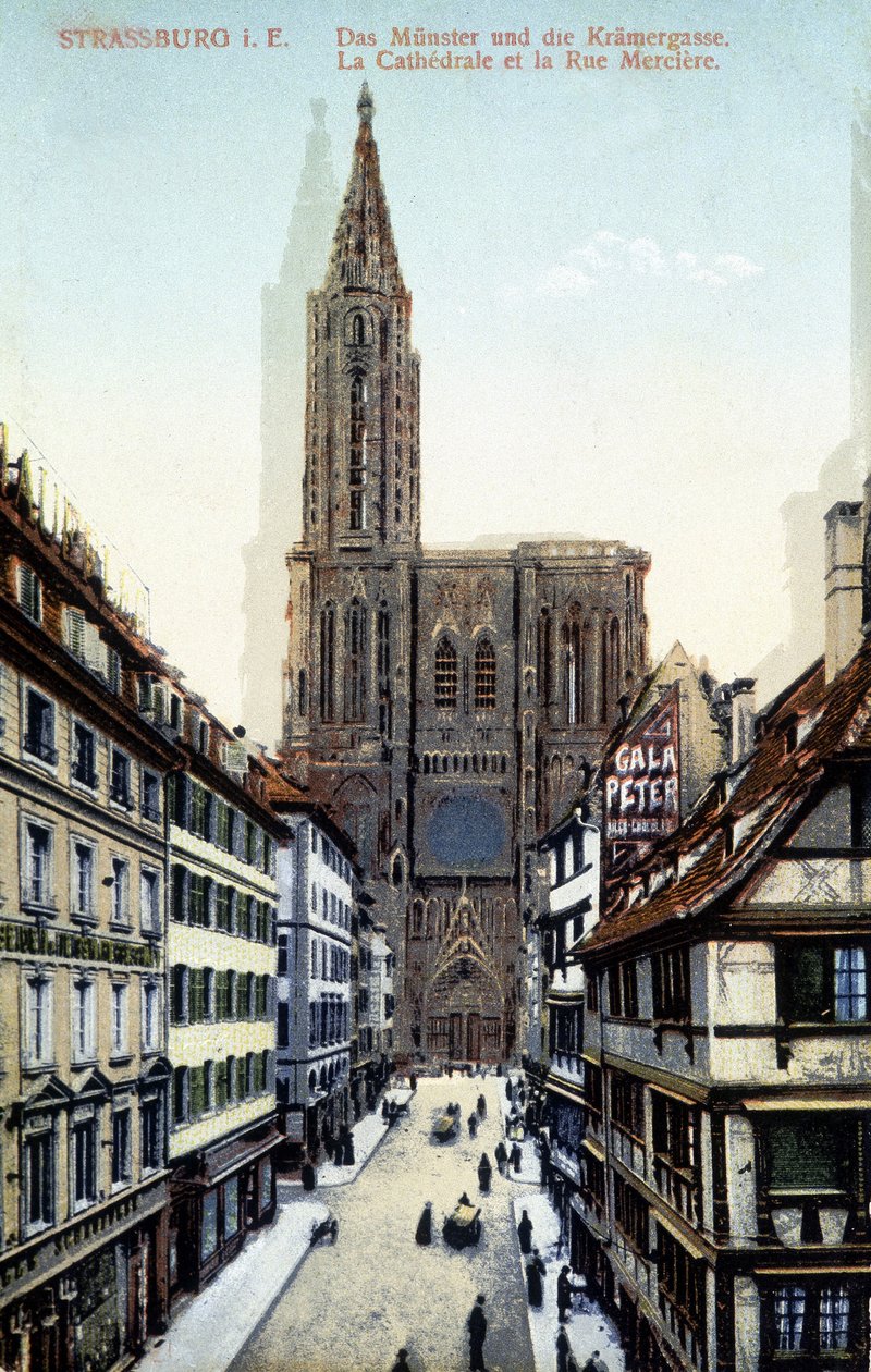 Kilátás a strasbourgi székesegyházra a 19. század végén alkotó: Unknown artist