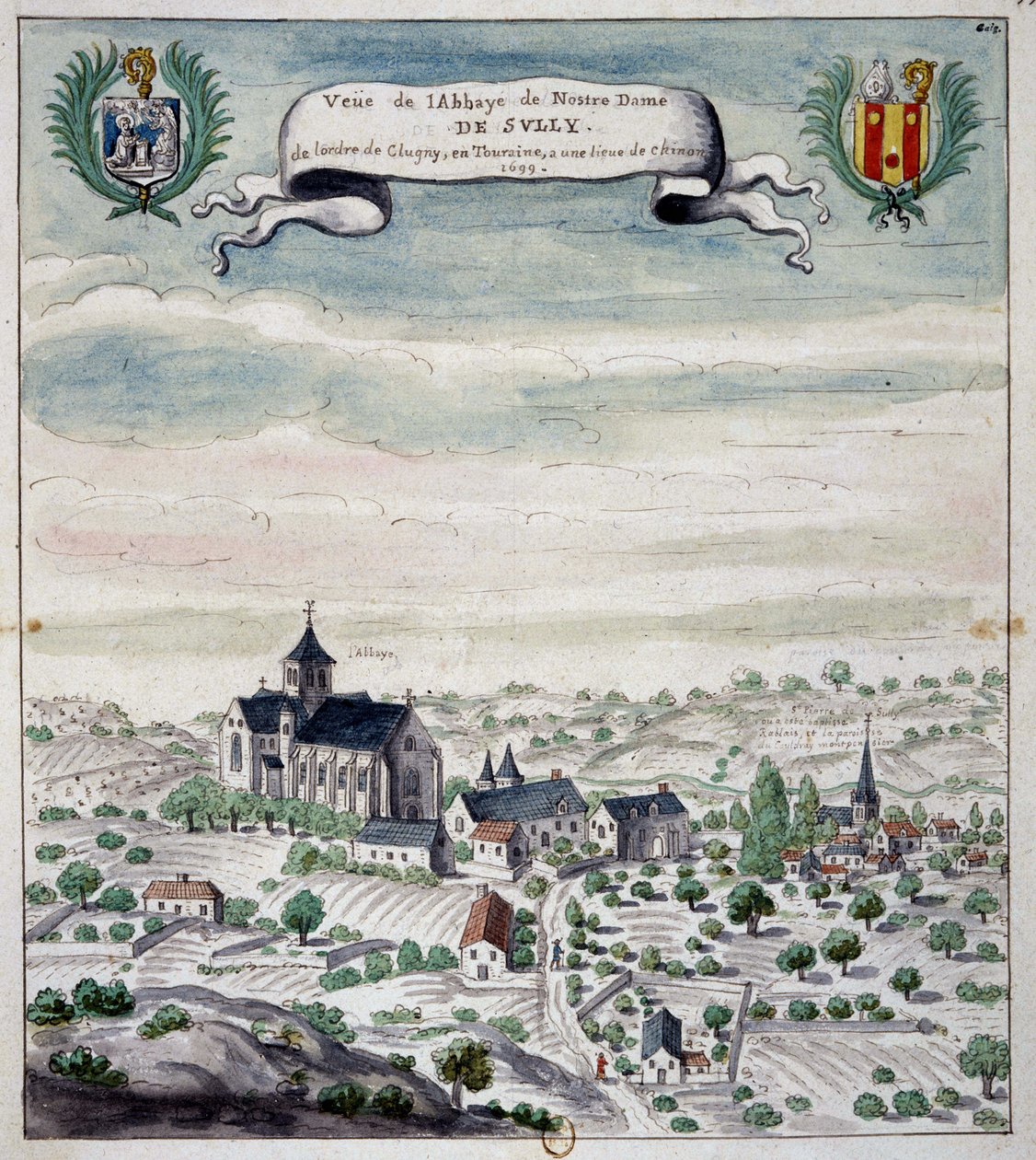 Kilátás a sully apátságra, Touraine alkotó: Unknown artist