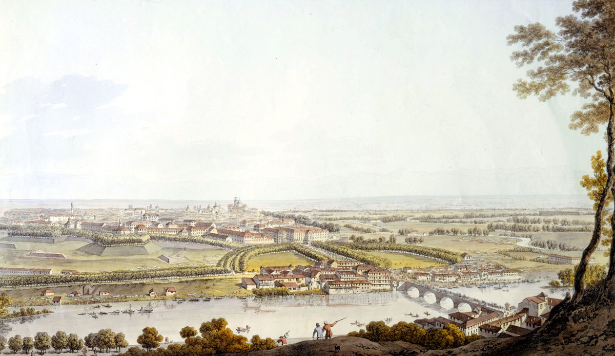 Torino látképe. Metszet 1810. alkotó: Unknown artist