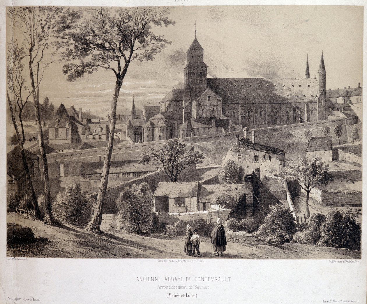 Kilátás a Fontevrault-i apátságra (Fontevraud) Saumur közelében alkotó: Unknown artist
