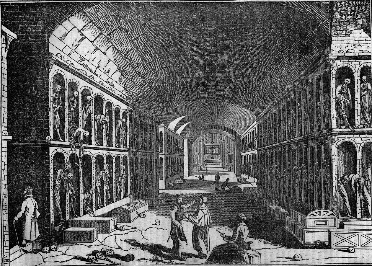 Kilátás a 19. századi palermói kapucinusok temetőjére. (Cimitero dei Cappuccini, Palermo) alkotó: Unknown artist