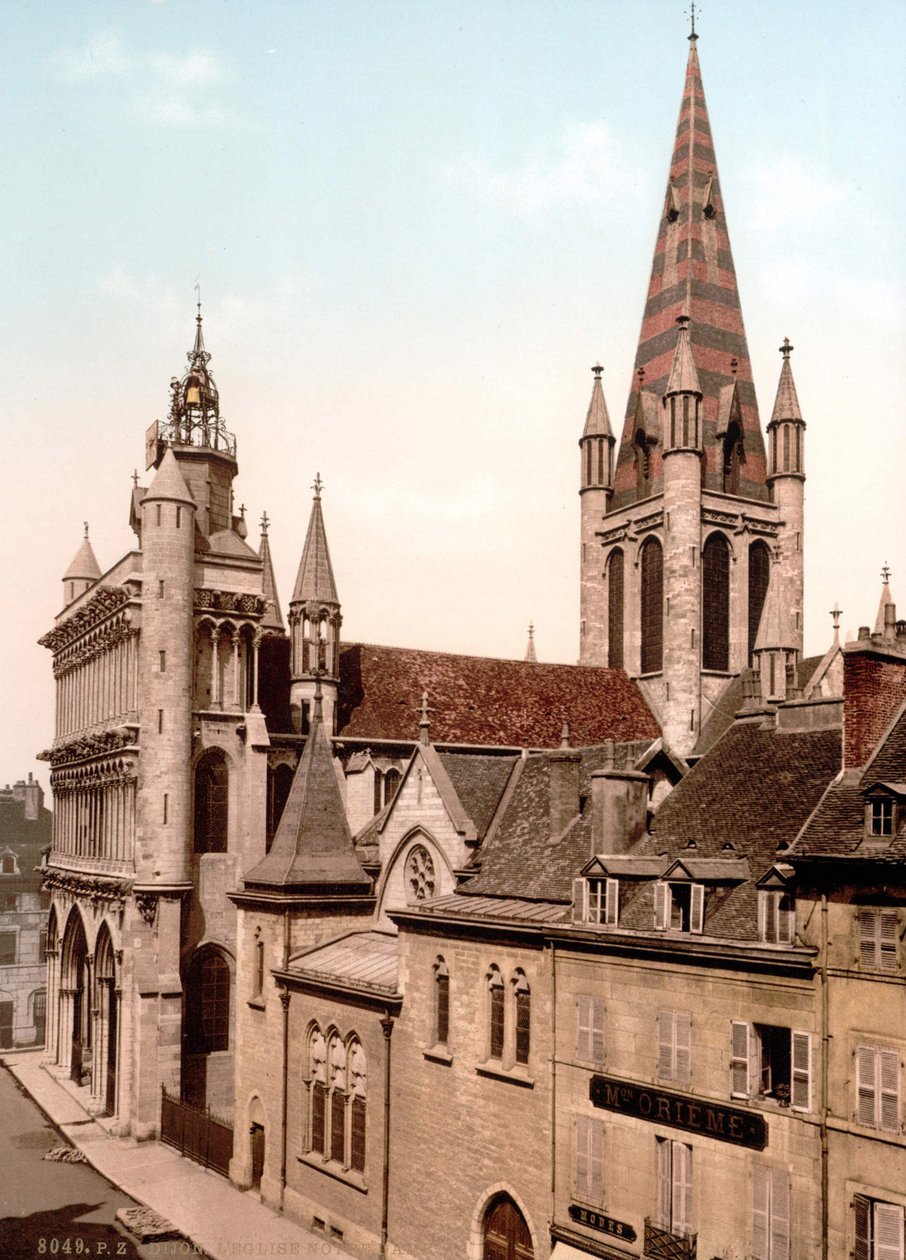 Kilátás a dijoni Notre Dame-templomra. Photochrome v. 1890. alkotó: Unknown artist