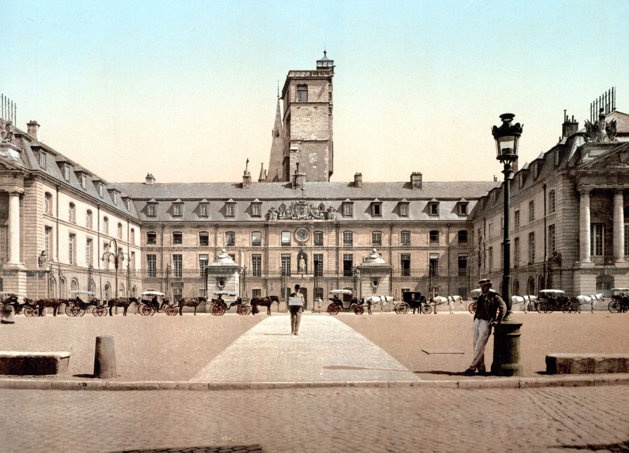 Kilátás a városházára Dijonban. Photochrome v. 1890. alkotó: Unknown artist