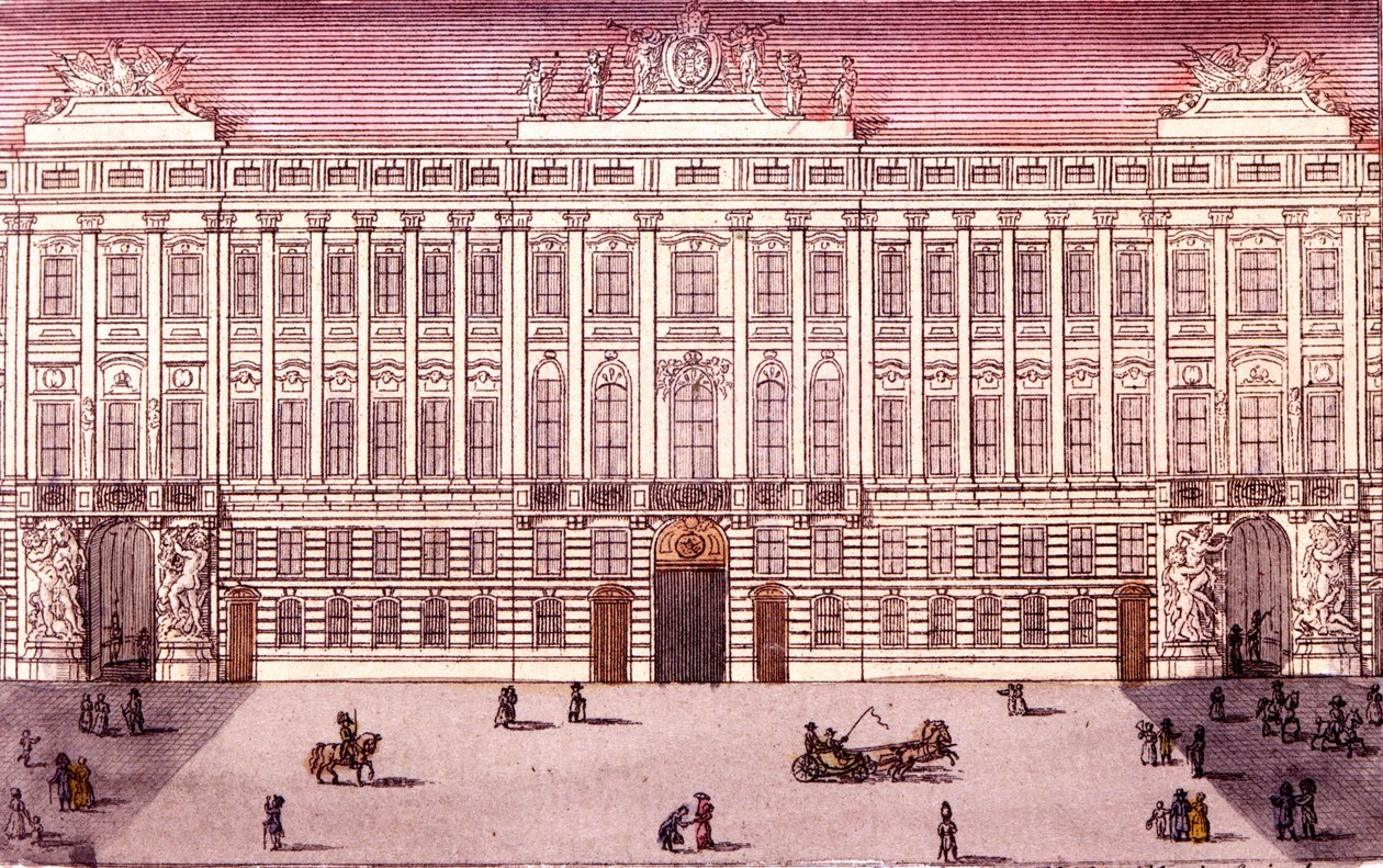 A bécsi császári kancellária látképe, Ausztria Metszet 1820-ból alkotó: Unknown artist