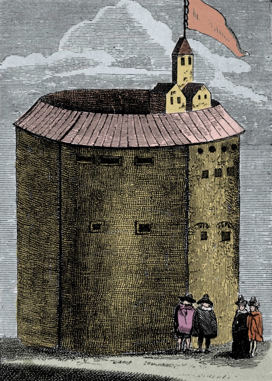 Kilátás a London Globe Színházra William Shakespeare (1564-1612) idején. századi metszet. alkotó: Unknown artist