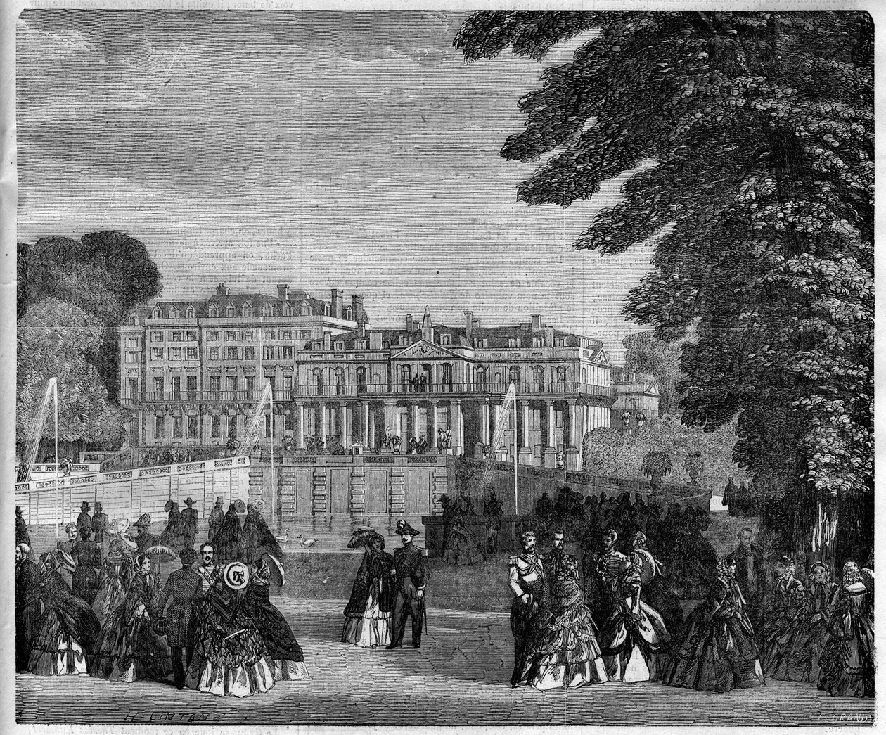 Kilátás a Saint Cloud palotára (Saint Cloud) 1868-ban alkotó: Unknown artist