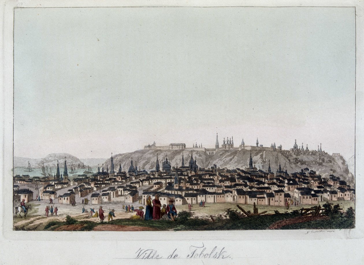 Kilátás a városra, Fabolsk, Szibéria. „A régi és modern jelmezben” alkotó: Unknown artist