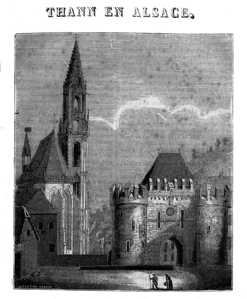 Kilátás Thann városára, Haut-Rhin megyében Elzászban. alkotó: Unknown artist