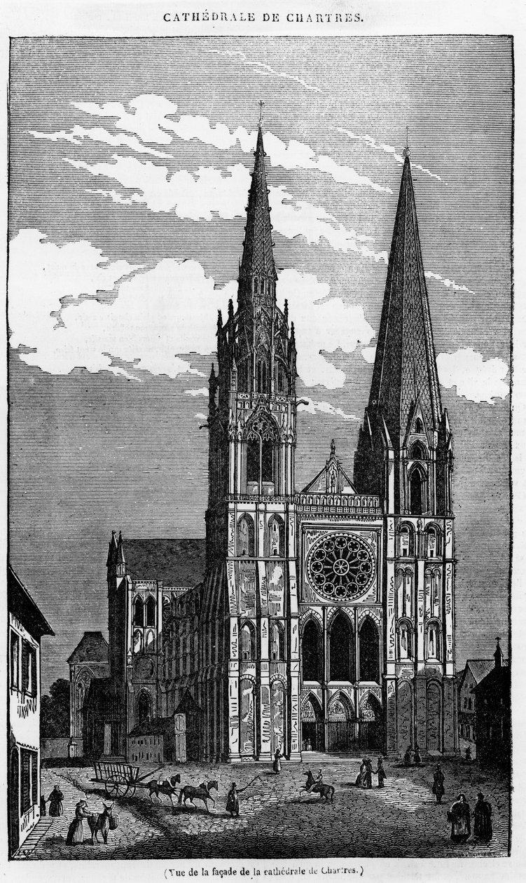 Kilátás a Cathedrale de Chartres (28) homlokzatára - a „festői boltban”, 1836. július. alkotó: Unknown artist