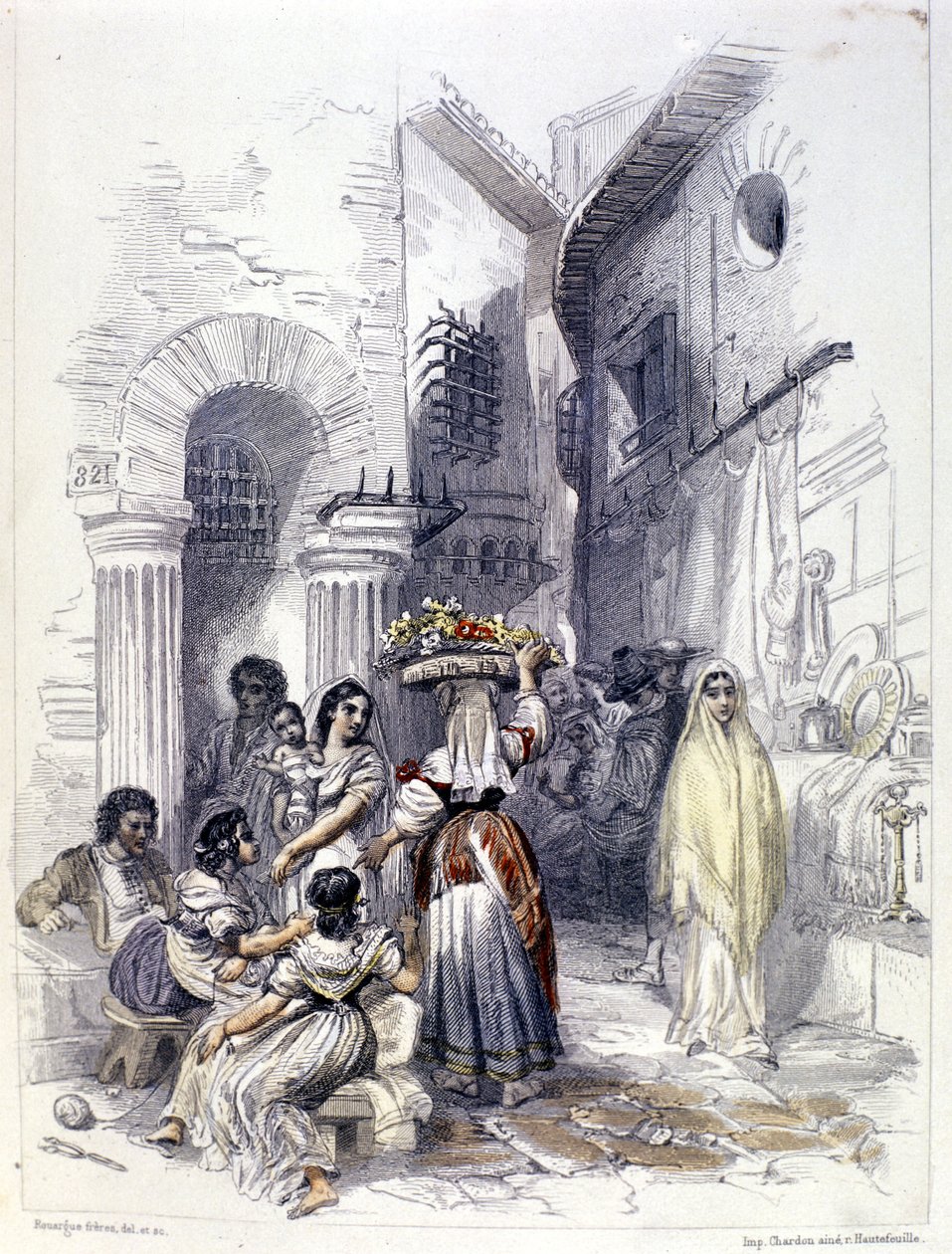 Kilátás az 1830-as római gettóra. alkotó: Unknown artist