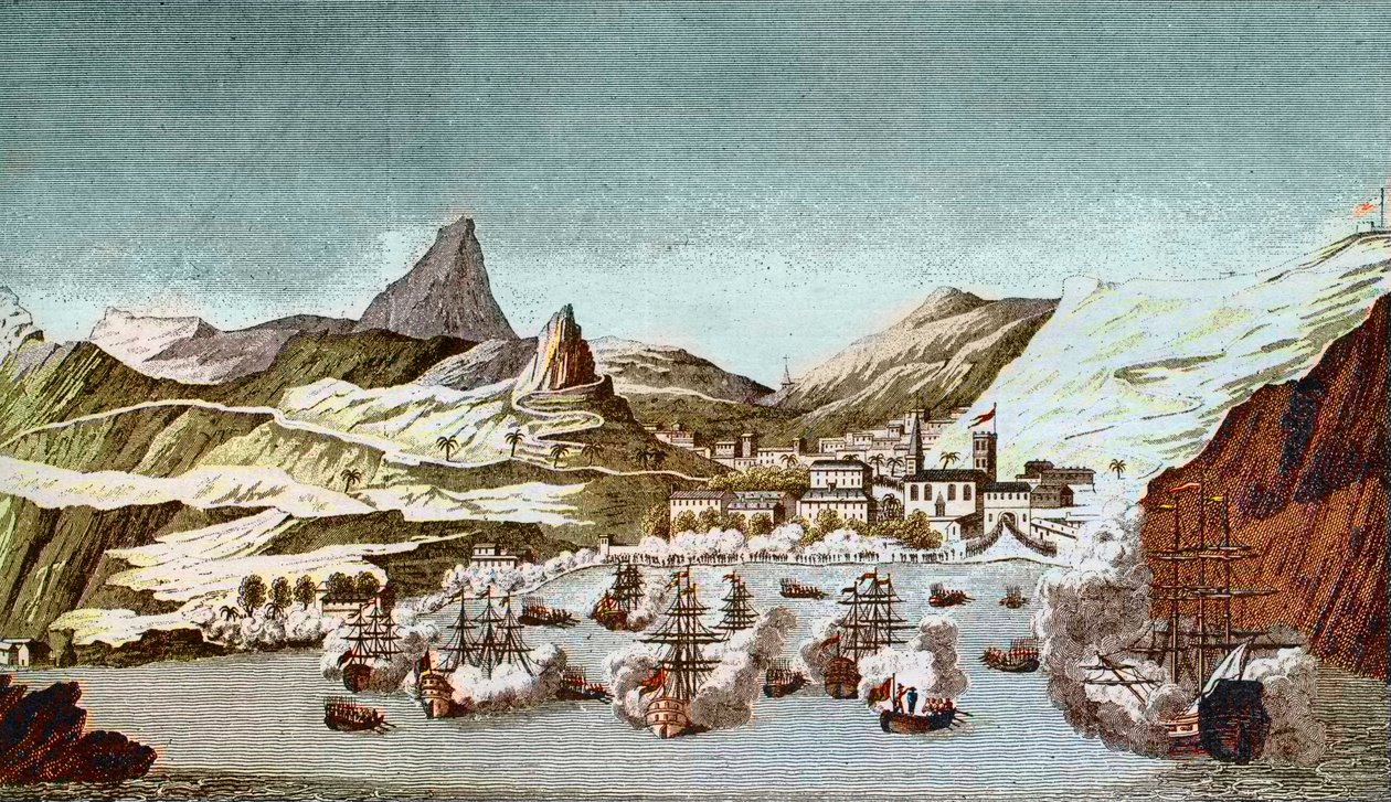 Kilátás a szigetre Saint Helene (Saint Helena sziget látképe) 19. századi metszet alkotó: Unknown artist