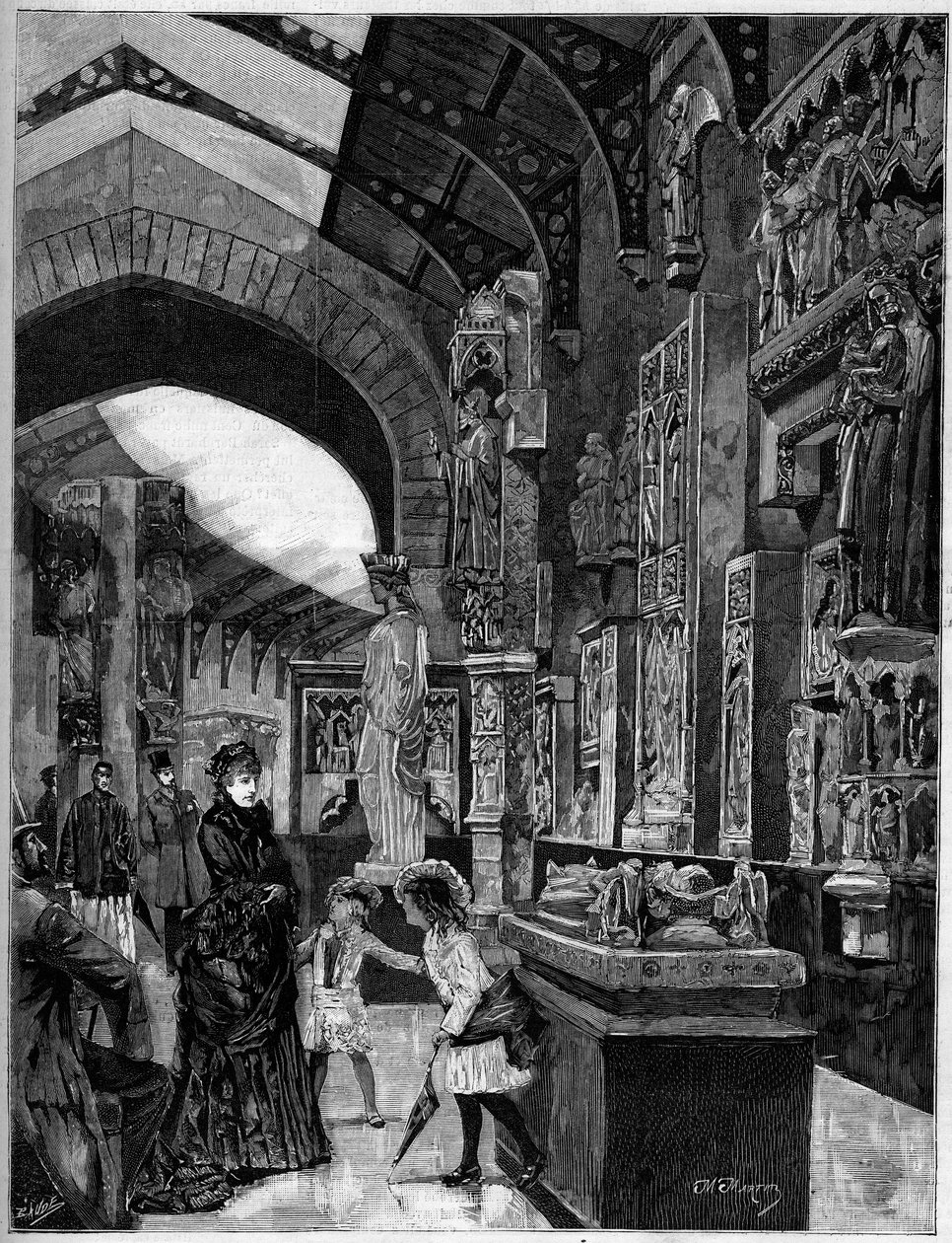 Kilátás a számítógép-építészeti múzeumra, a párizsi Palais du Trocaderoban 1882-ben. Metszet: „” The Illustrious World”” 1314. június 3. alkotó: Unknown artist