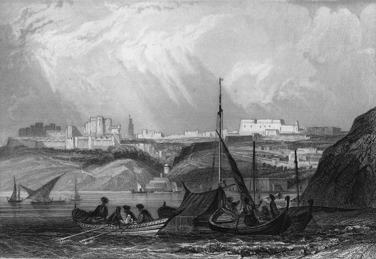 Kilátás az oráni kikötőre, a második kikötőre, amelyet a francia hadsereg Algír után 1830-ban megszállt, Leon Galibert „L