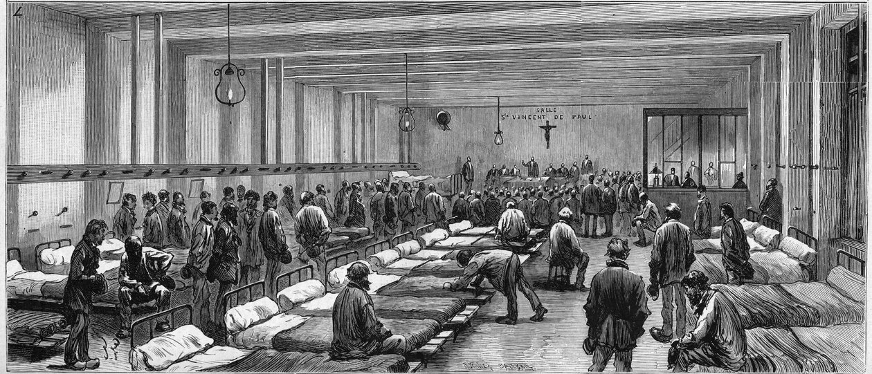 Kilátás a Hospitalite éjszakai menedékére a párizsi rue de Tocqueville 59. szám alatt alkotó: Unknown artist