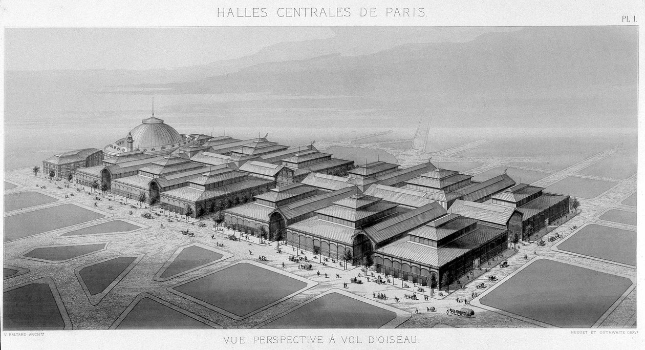 Kilátás Párizs központi csarnokainak égboltjára (Balard pavilonok) – V. Balard Párizs központi csarnokainak monográfiája alkotó: Unknown artist