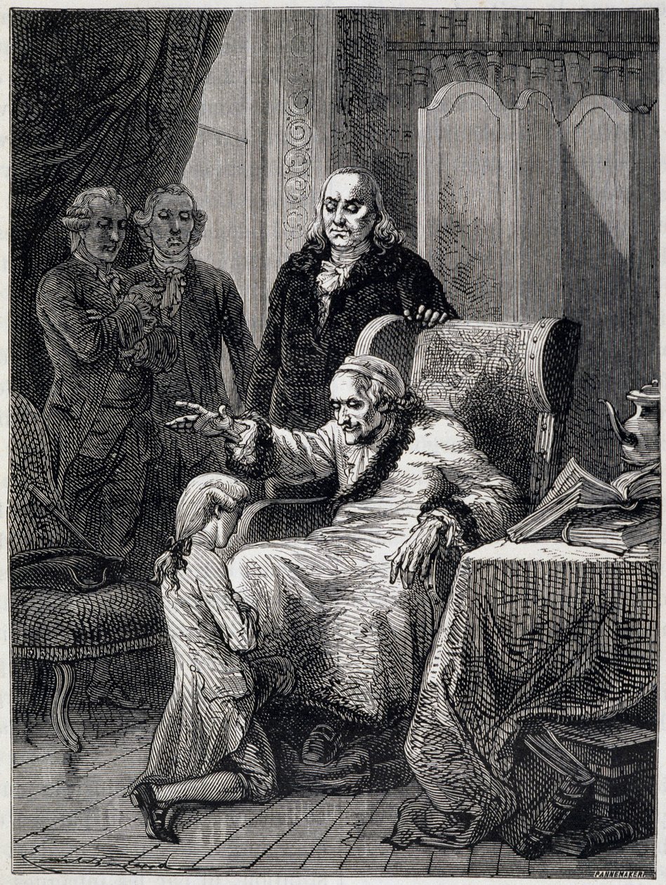 Voltaire Franklin unokáját ülteti padba – Guizot „L
