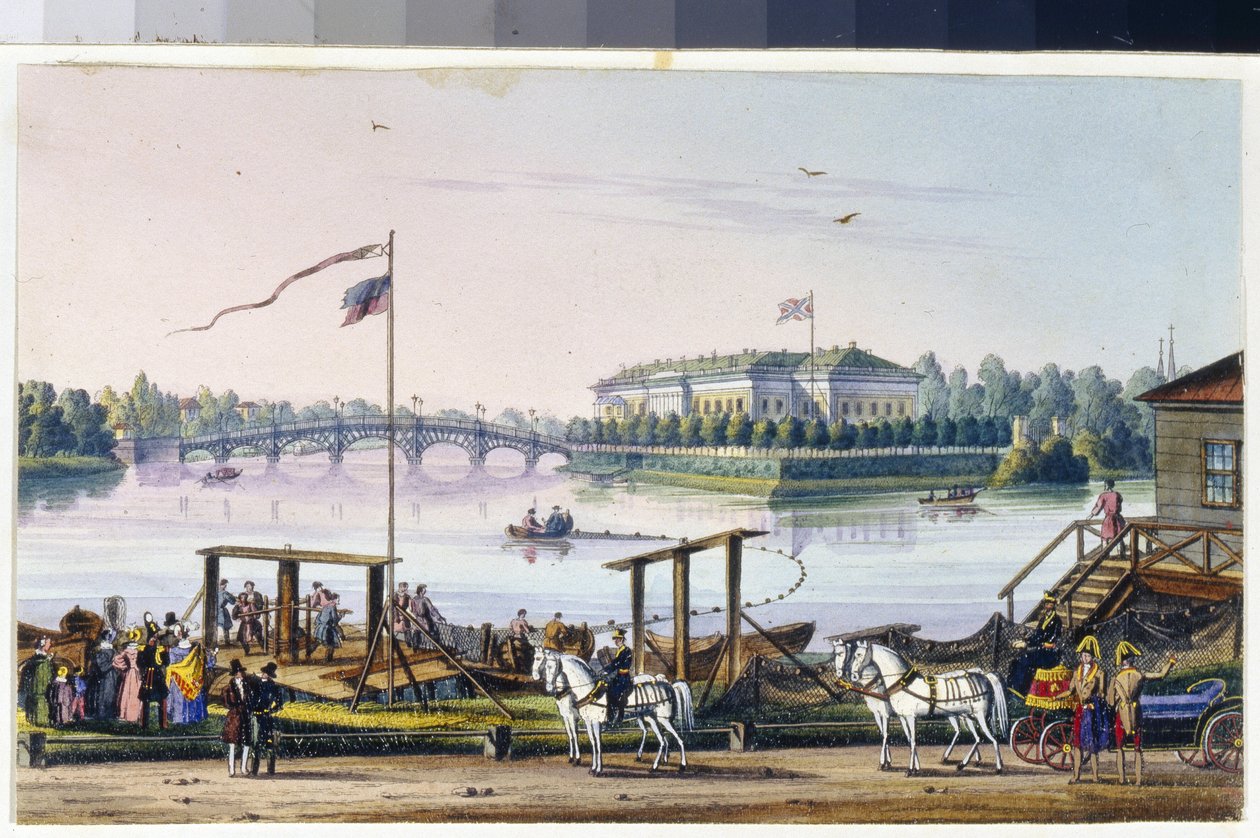 Kilátás a szentpétervári Kamenny-szigeten található palotára (Marie Taglioni albuma alkotó: Unknown artist