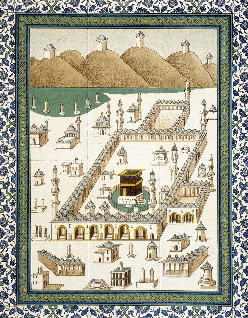 Falfajanszok: a Kasbah-t (kasbah) és környékét (Mekkát) ábrázoló tabló – a Prisse d