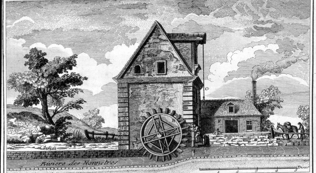 Vízimalom. sd gravírozás. 1800 körül. alkotó: Unknown artist