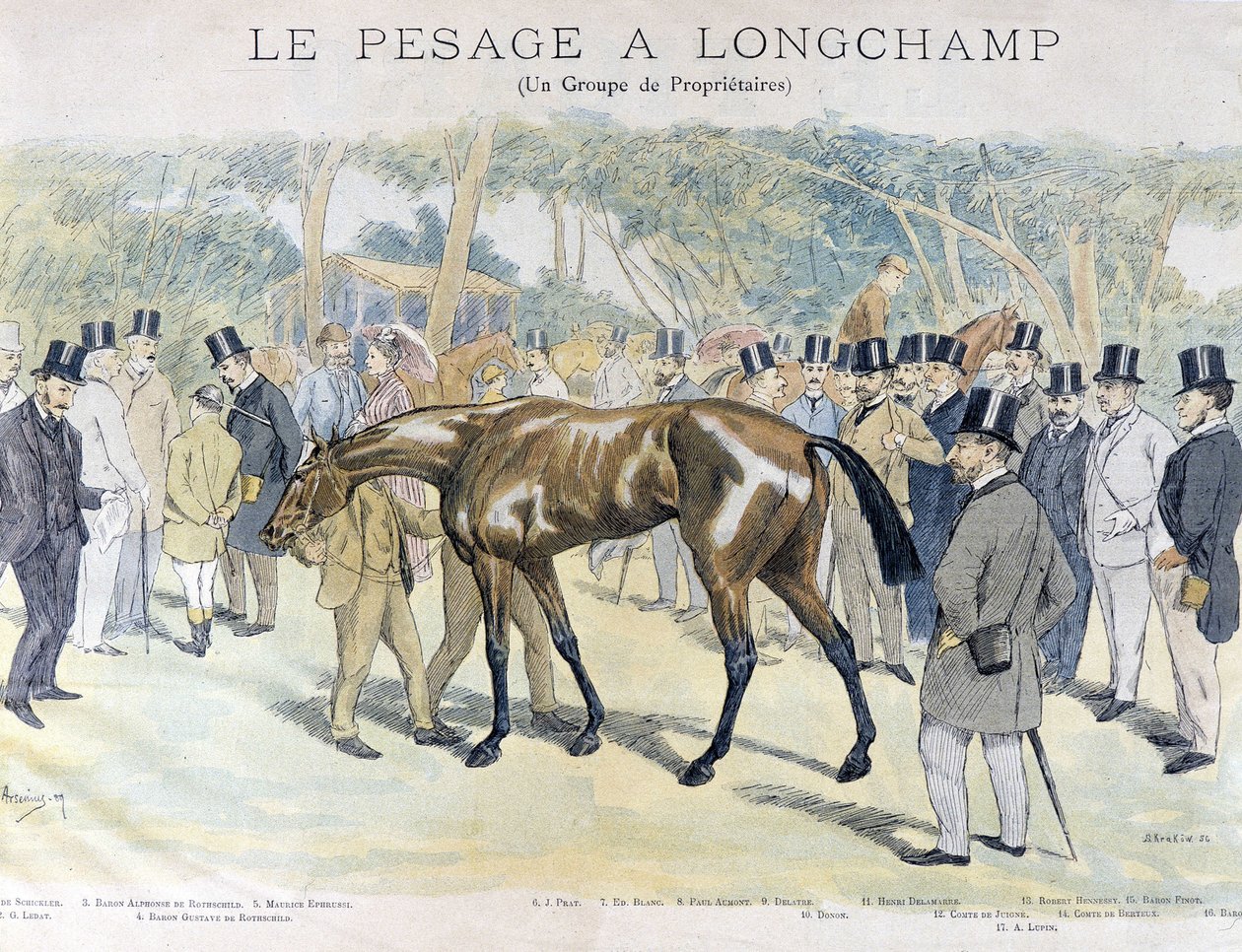 Mérlegelés Longchampban és egy csoport lótulajdonos alkotó: Unknown artist