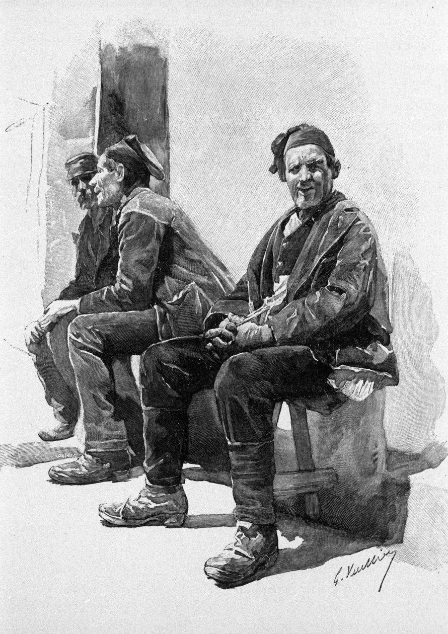 A betakarítás idejére várva: a parasztok pihennek. Szicília 19. századi metszet alkotó: Unknown artist