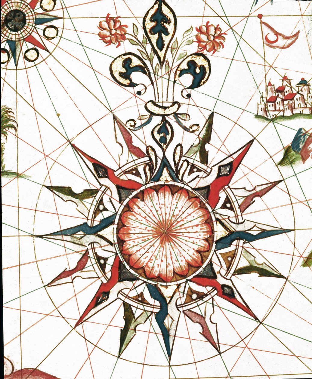 Szélrózsa (Castellini portulánjának részlete alkotó: Unknown artist