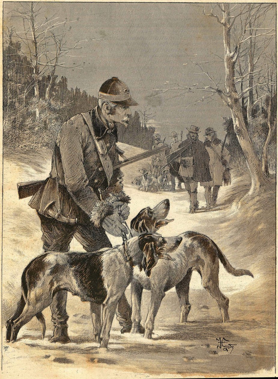 Favadászat Gide akvarellje után. 1892. alkotó: Unknown artist