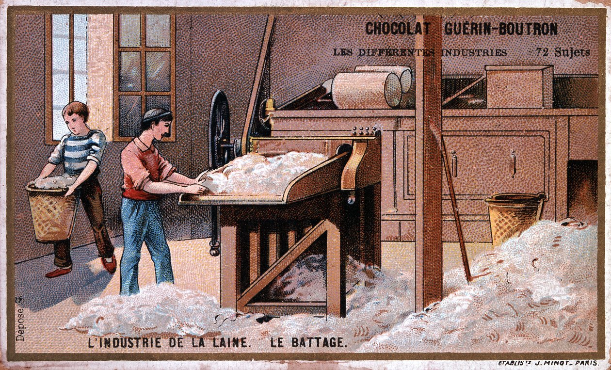 Gyapjúipar, reklámozás, csokoládé reklámozása Guerin Boutron, kb. 1895 alkotó: Unknown artist