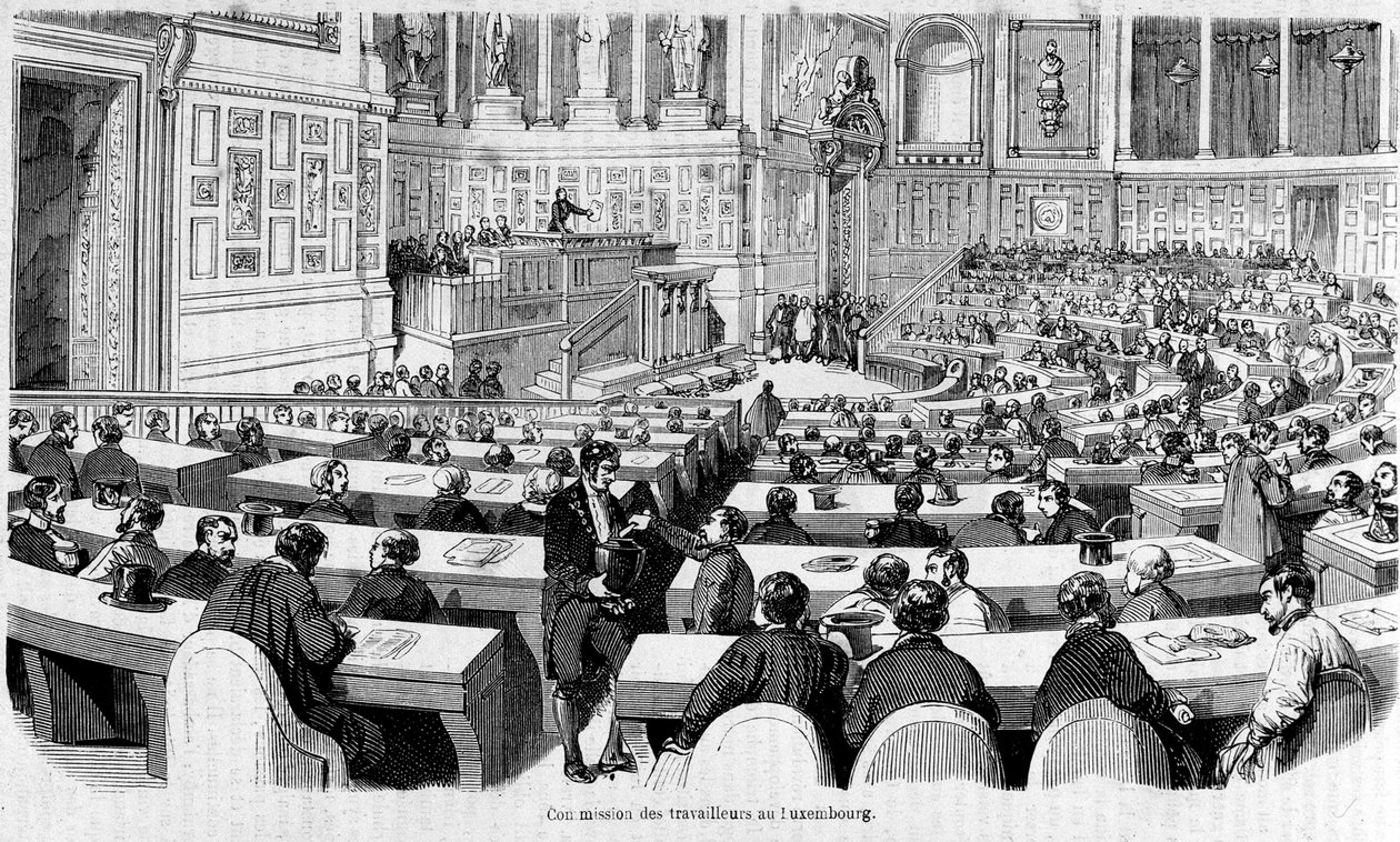 Munkásbizottság a Palais du Luxembourgban (Szenátus), 1848-as forradalom alkotó: Unknown artist
