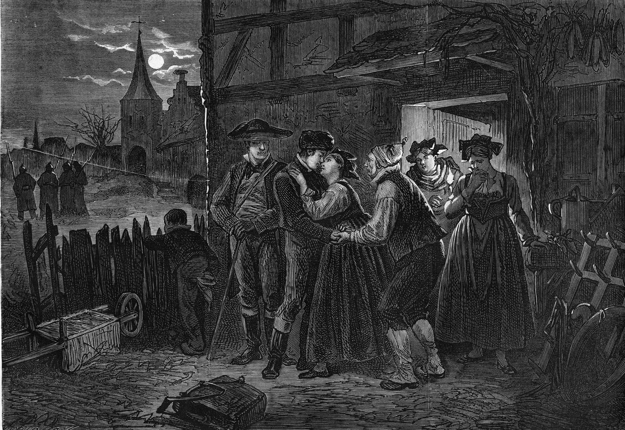Fiatal elzásziak emigráltak, hogy elkerüljék a porosz katonai szolgálatot. alkotó: Unknown artist