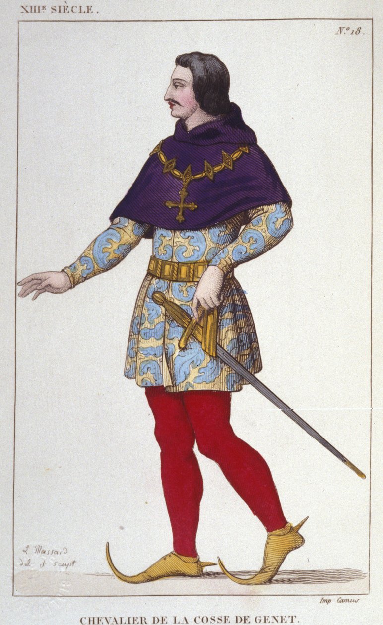 Genet Cosse lovagjának jelmeze. 1830-as metszet alkotó: Unknown artist