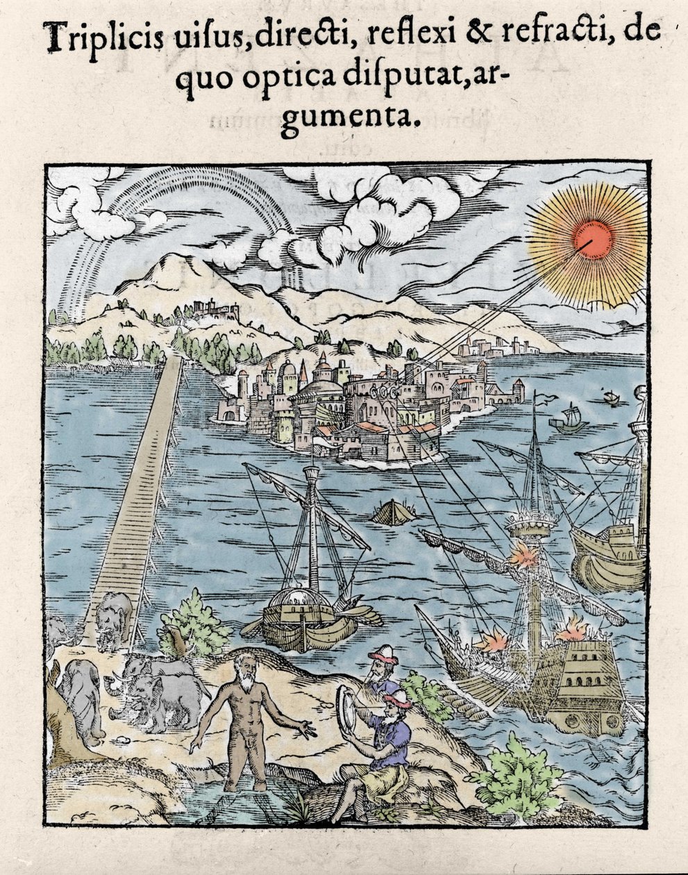 illusztráció az „Opticae Thesaurus”-ban, Alhazen, Abu Ali Al-Hasan Ibn al-Haitham (987-1038 vagy 965-1039?) - iraki matematikus, fizikus és filozófus. 1572 alkotó: Unknown artist