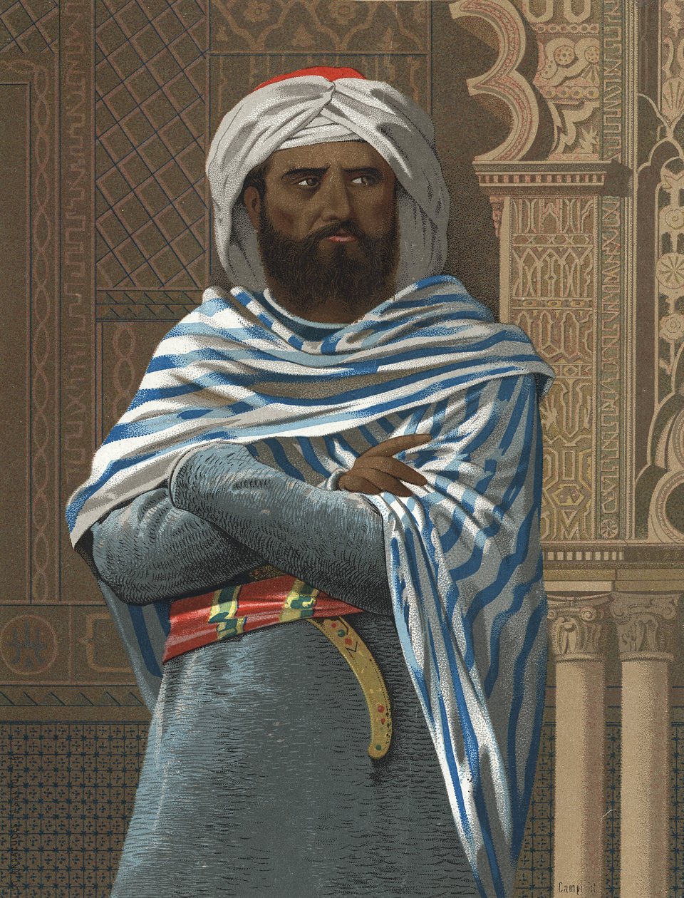 I. Abd ar-Rahman, ad-Dakhil beceneve, „” a szökevény” portréja (731 Cordobában, 788). Cordoba emírje (756-788) férfiak és nők után. Barcelona 1877. alkotó: Unknown artist
