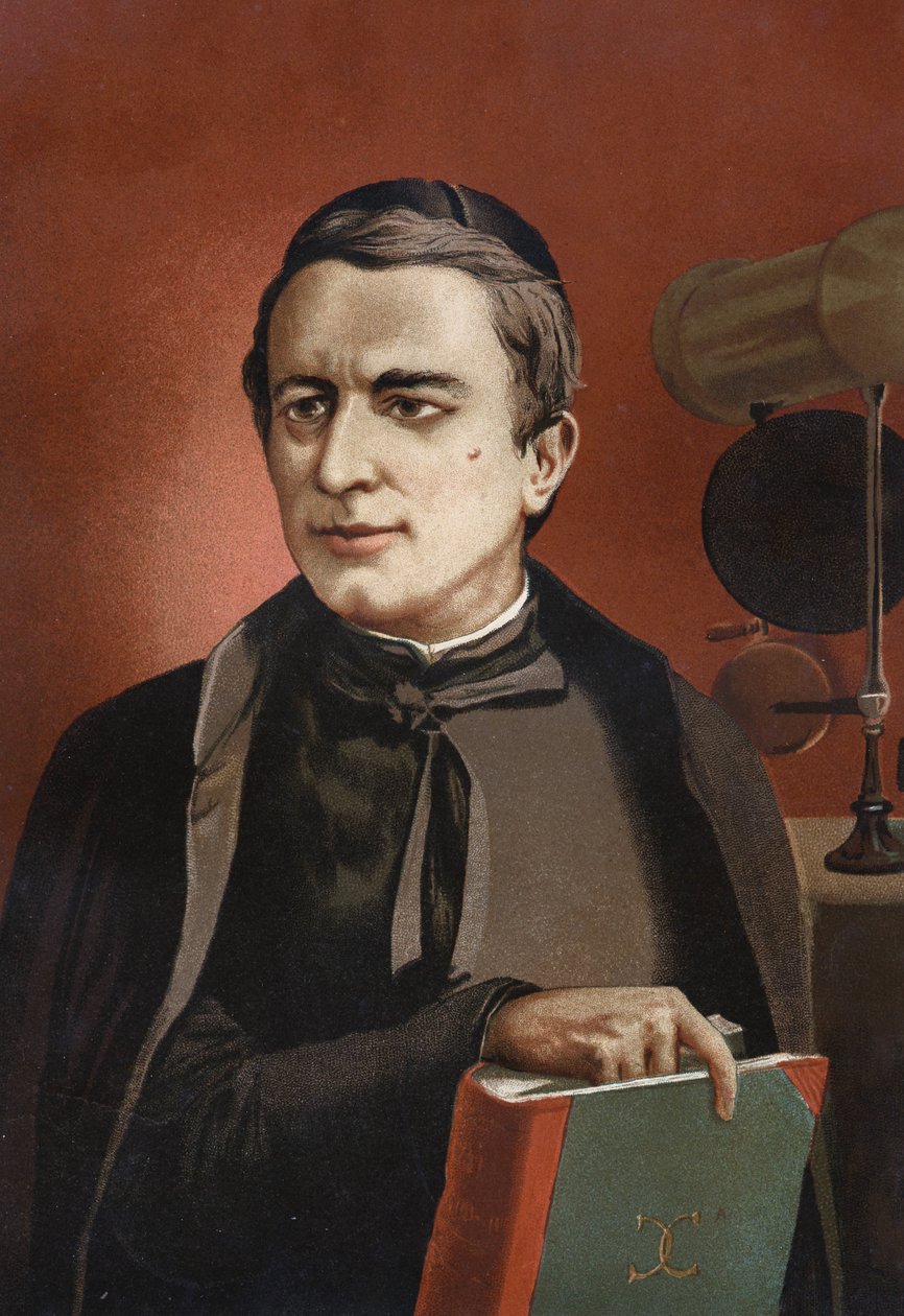 Angelo Secchi olasz csillagász (1818-1878), a spektroszkópia alapítójának portréja. híres férfiak és nők alapján. Barcelona 1877. alkotó: Unknown artist