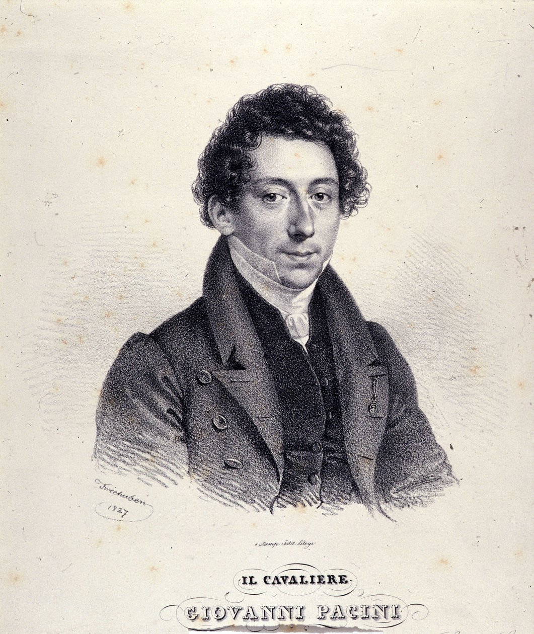 Giovanni Pacini olasz zeneszerző (1796-1867) portréja. alkotó: Unknown artist