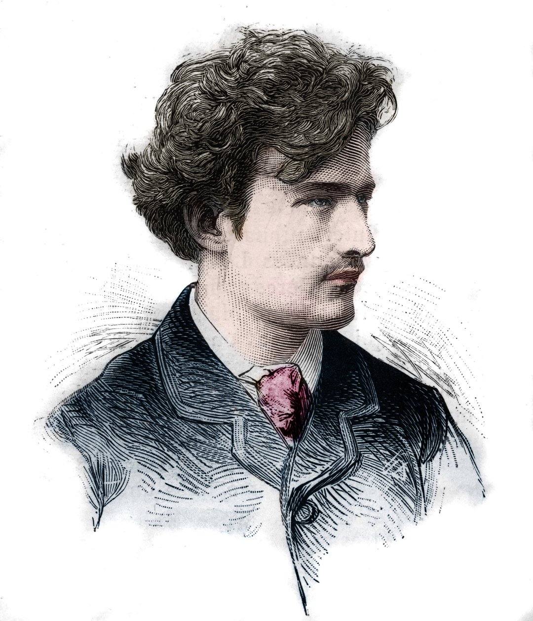 Ignacy (Ignace) Paderewski (1860-1941), zongoraművész, zeneszerző, politikus és lengyel diplomata portréja. 1889-es metszet. alkotó: Unknown artist