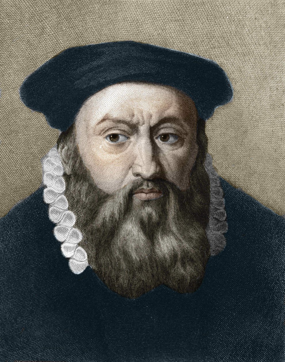 Jean Calvin (1509-1564) francia vallási reformátor és író portréja. alkotó: Unknown artist