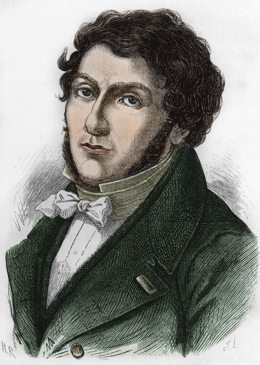 Jean François (Jean-Francois) Champollion portréja, aki Champolliont a fiatal francia egyiptológusnak nevezte (1790-1832). alkotó: Unknown artist