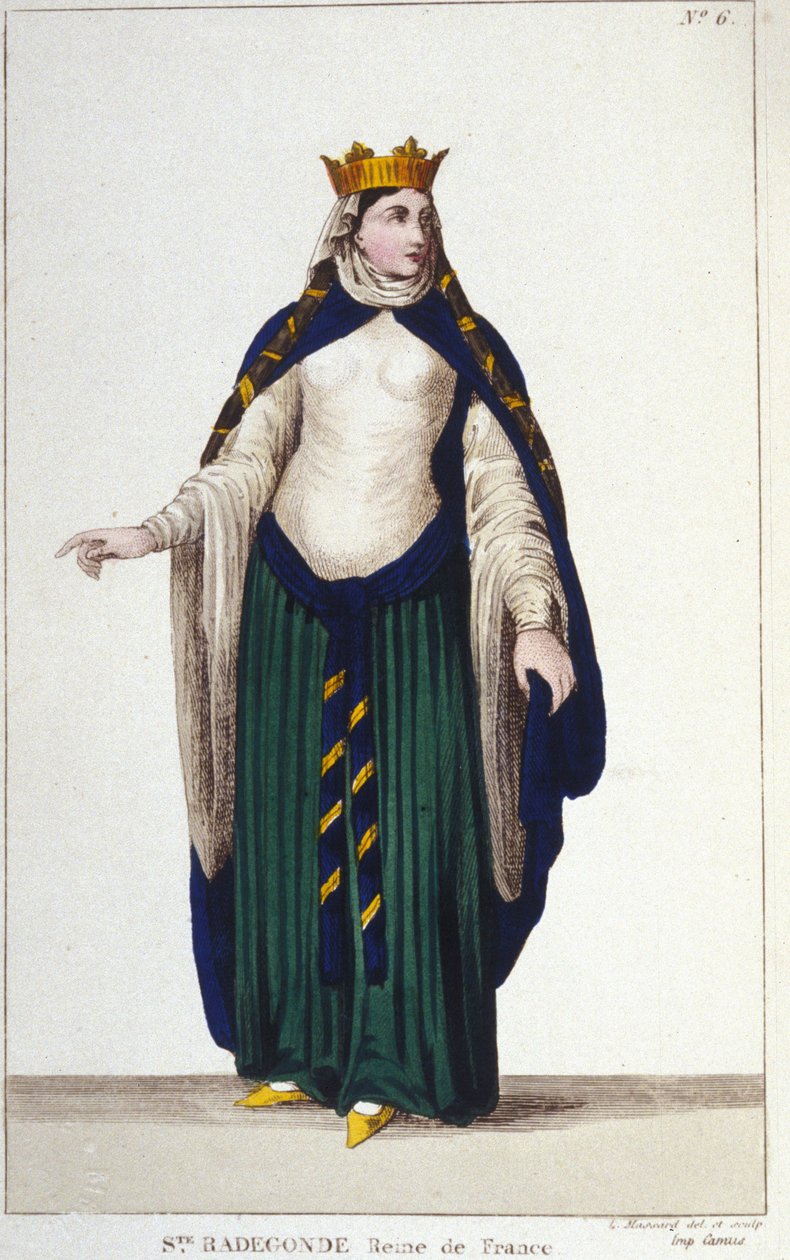 Szent Radegonde (kb. 520-587), a frankok királynője, I. Clotaire (Clothaire) felesége portréja, 1830-as metszet alkotó: Unknown artist