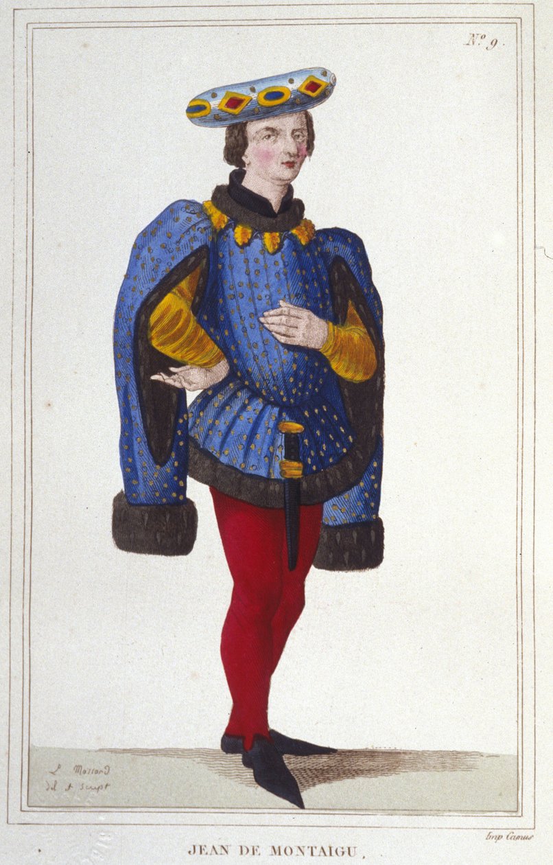 vagy Jean de Montaigu portréja. francia államférfi (1349-1409). Pénzügyfelügyelő 1388. 1830. évi metszet alkotó: Unknown artist
