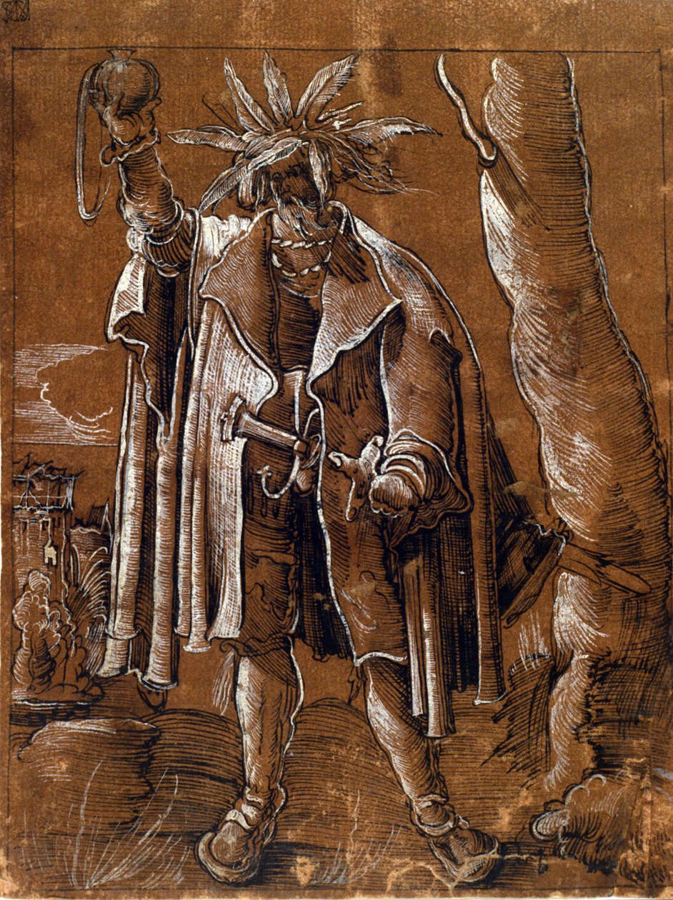 varázslabdát tartó varázsló ábrázolása. alkotó: Unknown artist