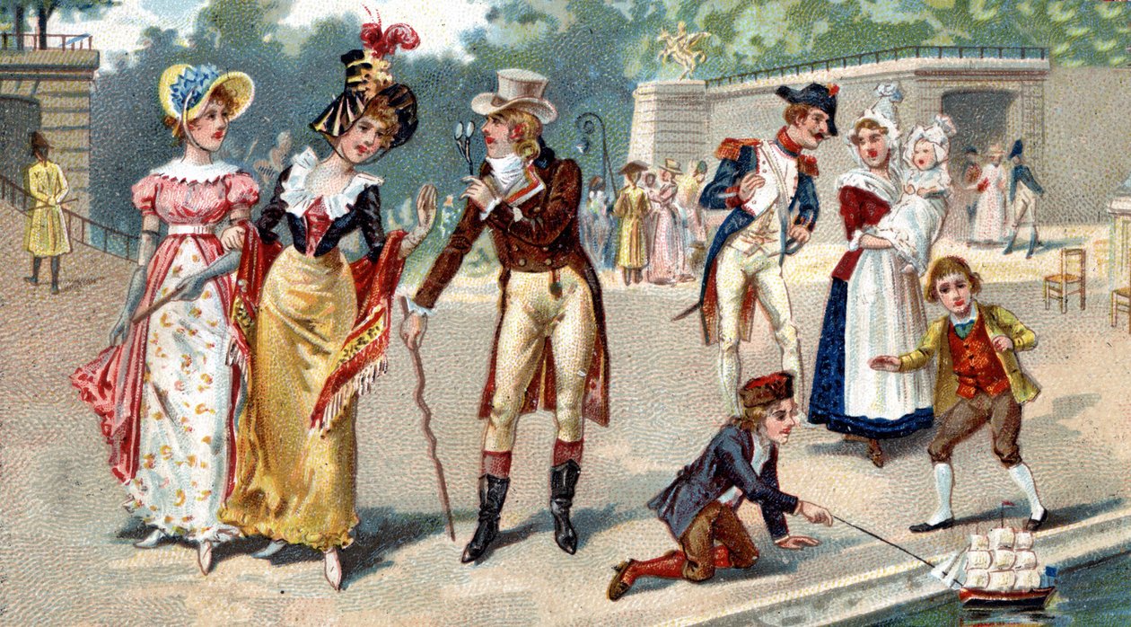 a Tuileries-kert a 18. század végén. század Liebig kromolitográfiája alkotó: Unknown artist