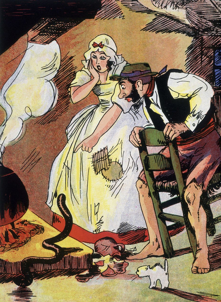 a három kívánság - "Tales wirtten by Charles, 20. század eleje (nyomtatás) alkotó: Unknown Artist