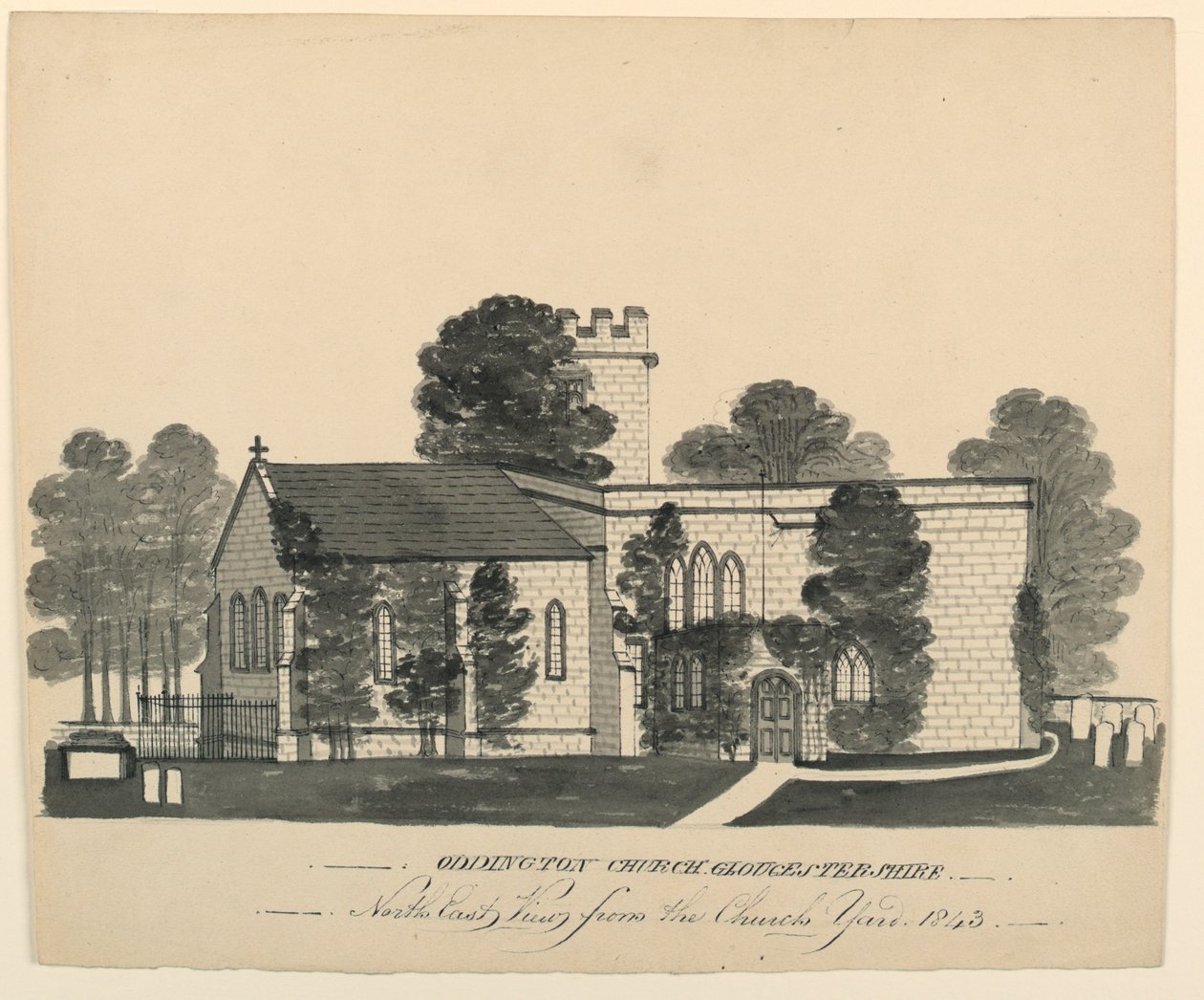 Oddington Church Yard, Gloucestershire, North East View alkotó: Unknown, English