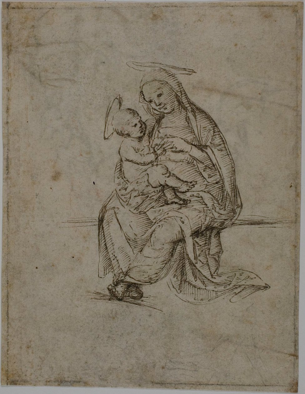 Szűzanya és gyermeke (recto); Putti (verso) alkotó: Unknown Florentine