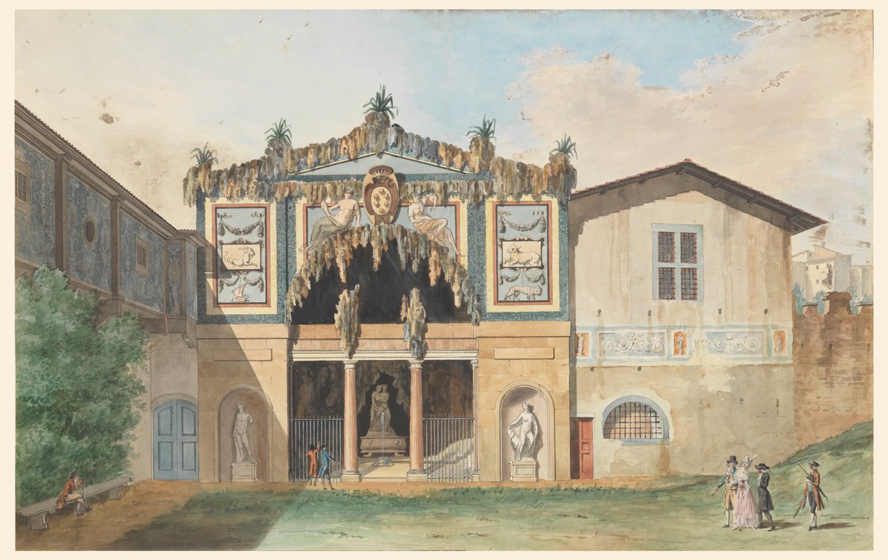 Barlang a Boboli Gardensben, Firenzében alkotó: Unknown, Italian