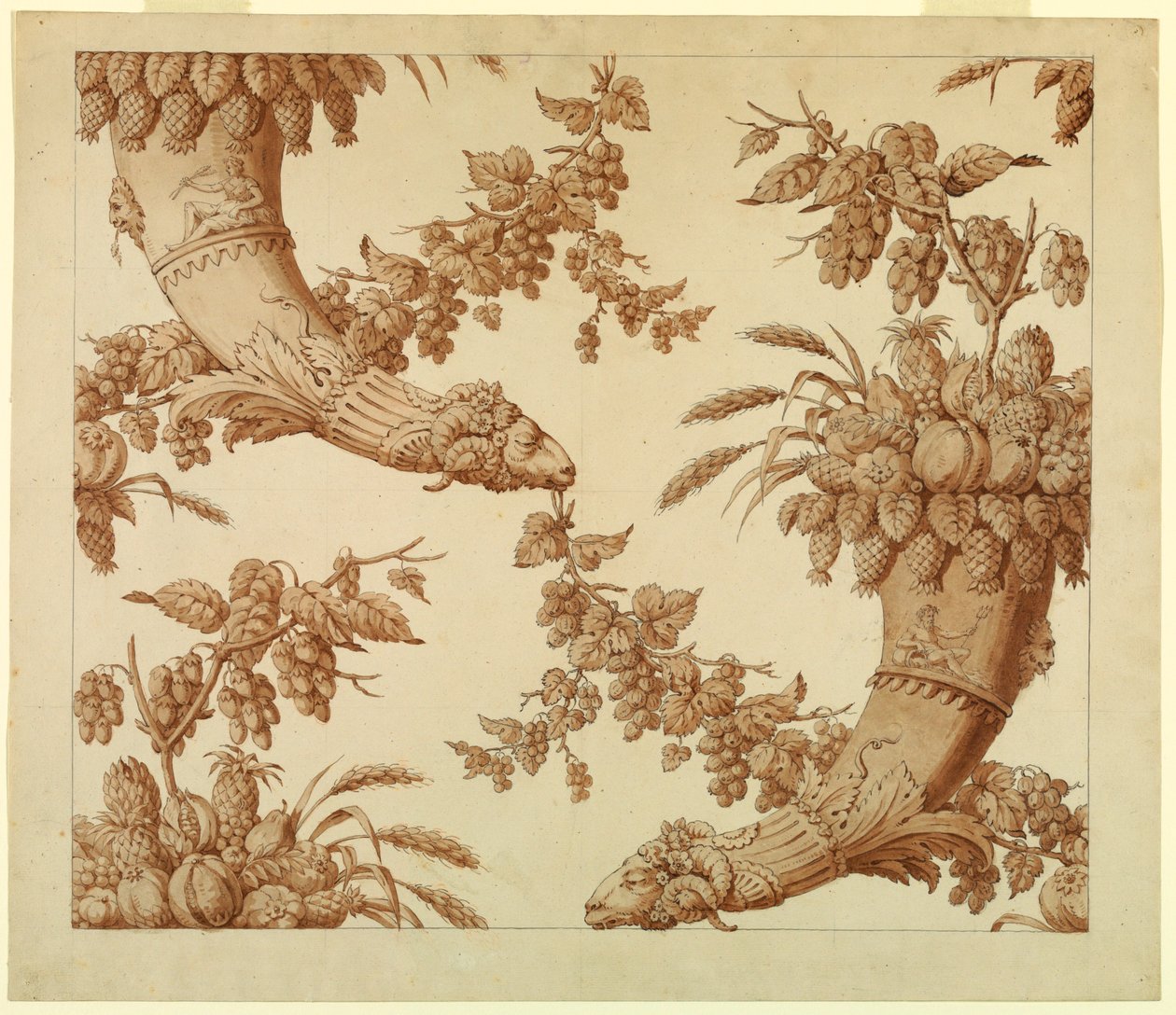 Rajz, karikatúra selyemdamaszthoz:, 1800-1815 alkotó: Unknown artistUnknown artist
