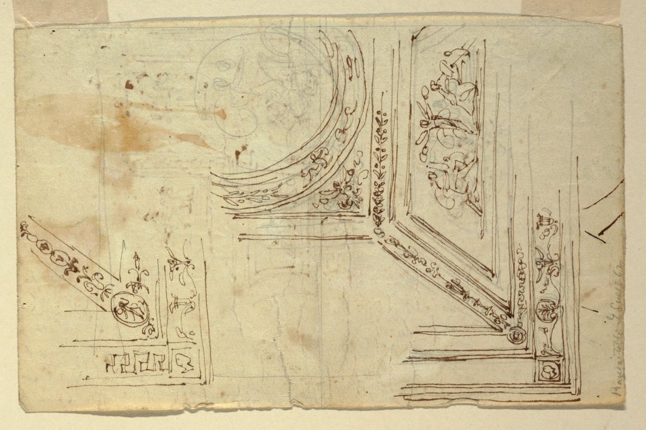 Rajz, mennyezeti díszítés, 1810-1820 alkotó: Unknown artistUnknown artist