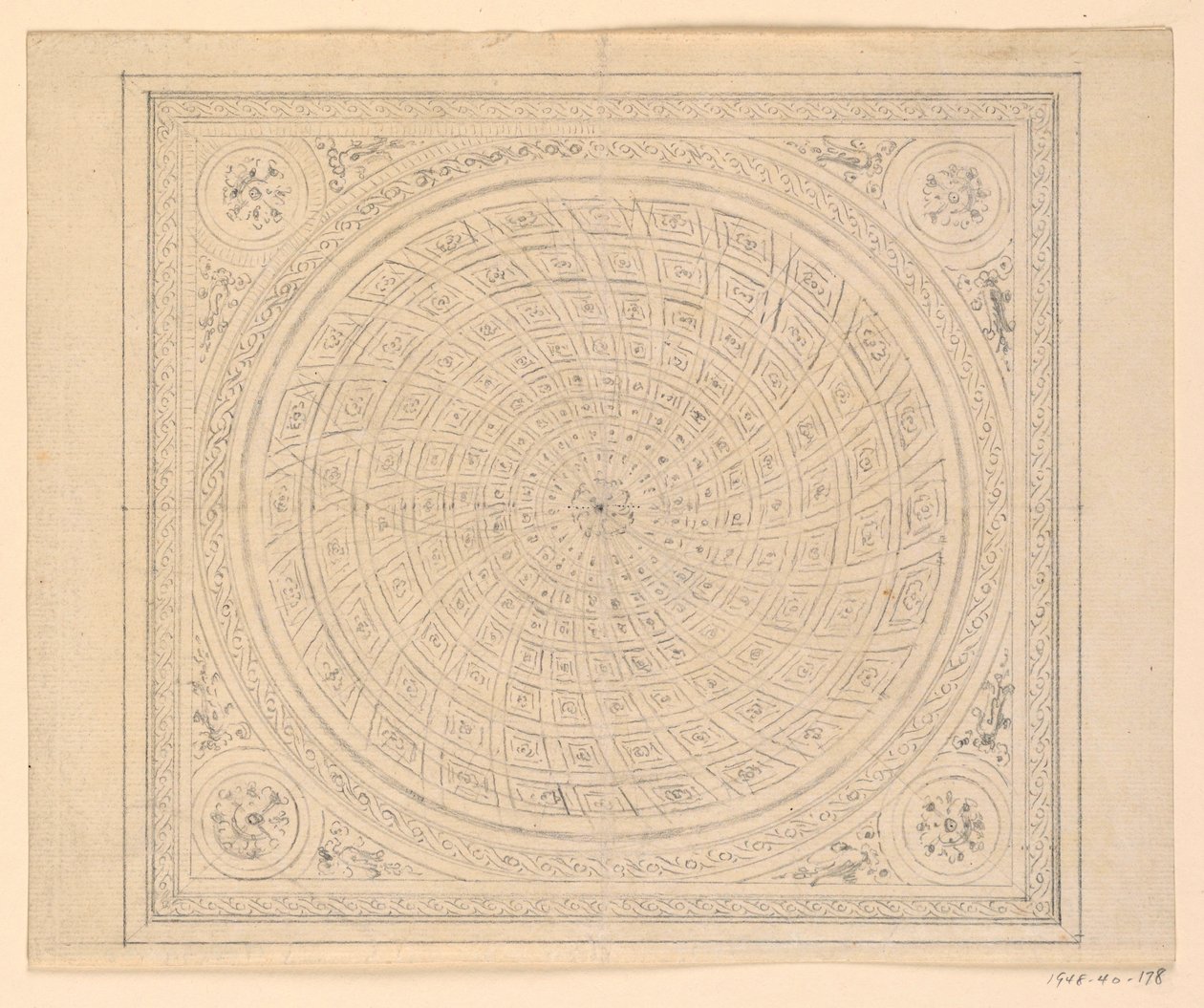 Rajz, mennyezetterv, 1815-22 alkotó: Unknown artistUnknown artist